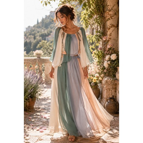 Set gonna blusa cleo - , chiffon
