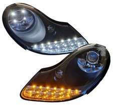 Faro proiettore per porsche boxster 986 anno 96-04 nero frecce led luce di posizione