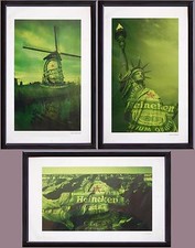 3 vecchi pannelli stampe