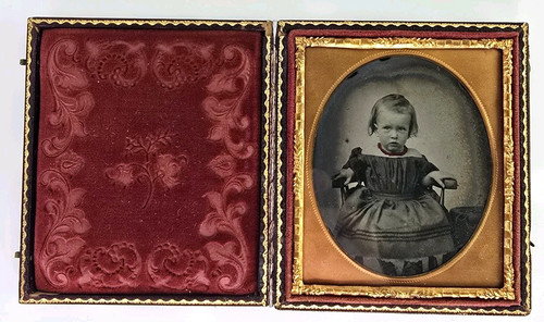 Antica foto ambrotipo custodia