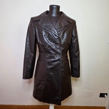 Cappotto donna effetto pelle marrone 42 Nuova Via Bigli Bottoni