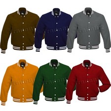 Giacca Bomber Uomo Varsity Tutto Lana Body Baseball Letterman College Jacket