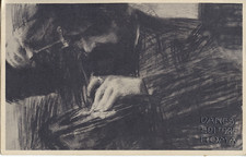 FUTURISMO rarissma cartolina Giacomo Balla ritratto di Duilio Cambellotti Danesi