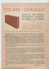 EDILIZIA ISOLANTE ACUSTICO TAVELLE CEL/BES CORALLO L'INFRANGIBILE S.A. MILANO 30