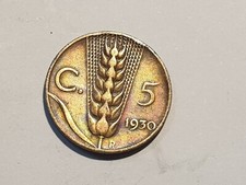 Regno d'Italia Vittorio Emanuele III 5 Centesimi Spiga 2° Tipo 1930