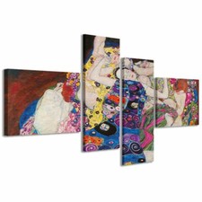 Quadro Moderno 200 x 100 cm Stampa su Tela Canvas 4 pz XXL Gustav Klimt V