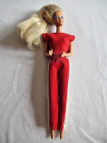 Barbie pantalon rouge blanc - en,