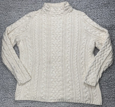 Maglione Lands’ End Maglia Cavo Lana Taglia 1X Crema16W-18W Pescatore Donna