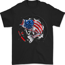 T-shirt da uomo bandiera pesca