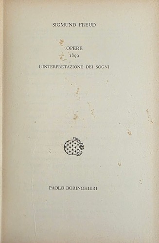 Freud sigmund opere 1899 - freud,