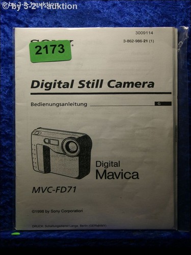 Sony bedienungsanleitung mvc - bedienungsanleitung,