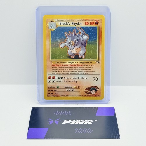 Carta pokemon brock - brock‘s, rhydon