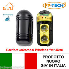 BARRIERE FOTOCELLULE RAGGI INFRAROSSI SENZA FILI WIRELESS 100 MT METRI ANTIFURTO