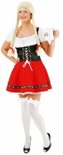 Costume Dirndl Oktoberfest vestito rosso e nero abito tradizionale donna Dirndl Tirolo KK