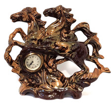 OROLOGIO MERCEDES DA TAVOLO CERAMICA ITALIA CAVALLI MOVIMENTO MECCANICO A MOLLA