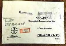 Due Buste Viaggiate 1936/37  Farmaceutica Bayer Francobolli Asportati  Bei Timbr