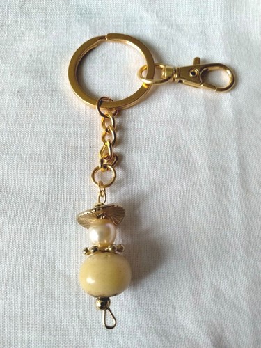 Portachiavi oro con perline - portachiavi,