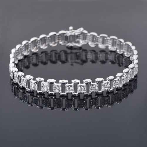 Bracciale uomo link diamanti - bracciale,