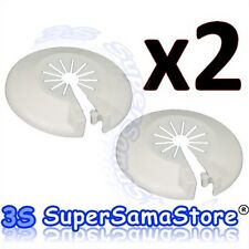 3S SET 2 PEZZI ROSONE BIANCO ROSETTA SPACCATA COPRI TUBO TERMOSIFONE CALORIFERO