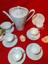 SERVIZIO CAFFè PER 5 IN PORCELLANA TEDESCA ANNI 50 MODERNARIATO MID CENTURY