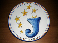 Piatto NATALE 1983 Caltagirone Ceramiche artistiche dipinto a mano - Vintage