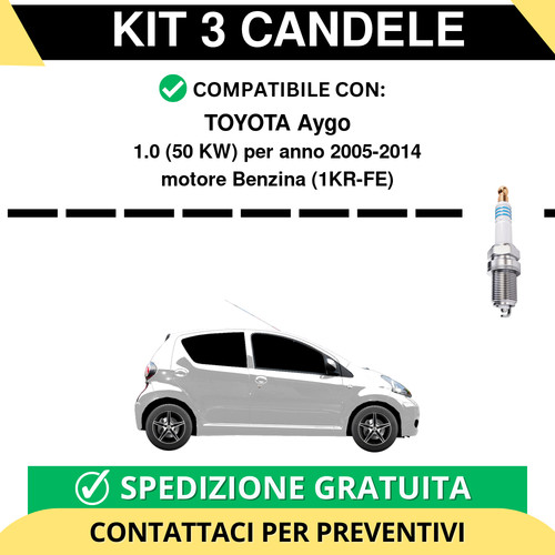 Kit candele per toyota aygo - kit,