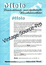 vecchia pubblicità Miele lavatrice più venduta in Germania vintage anni '50