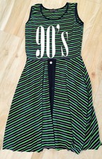 Abito A Righe Vestito Gonna ampia a Righe Verde anni 90 vestito a righe