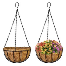 2, 4 o 6 Portavasi Pensili Sospesi Cestino da Appendere Fibra Cocco Ø 30 cm 7486