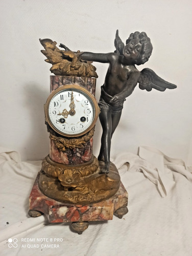 Pendule 1900 marbre regule - pendule,