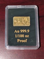 Lingotto d'oro 1/100 oz oro