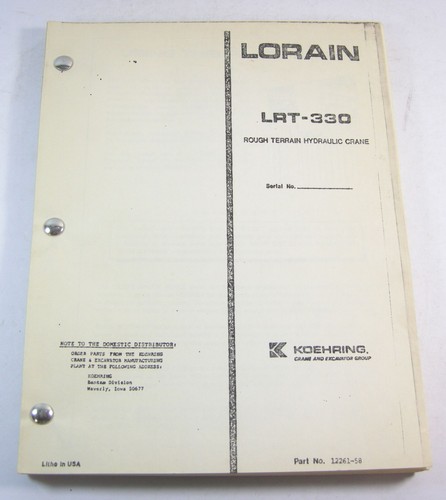 Manuale ricambi gru idraulica