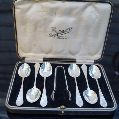 Antico set argento - , cucchiai