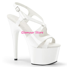 Sexy WHITE SANDALS 18 platform