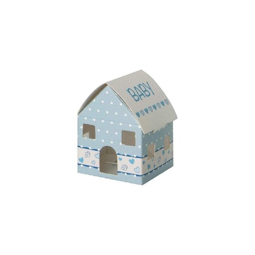 Scatola casetta celeste - 12, pz