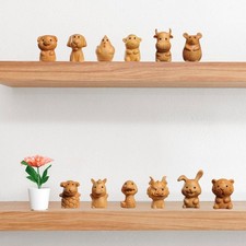 12 pezzi Feng Shui sculture di animali cinesi figurine di modelli di animali in