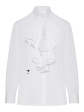 DIOR $2450 White Ruffled Shirt