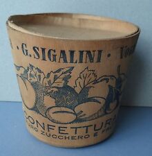 DITTA G. SIGALINI VOGHERA CONFETTURA MARMELLATA FRUTTA SCATOLA CESTELLO LEGNO