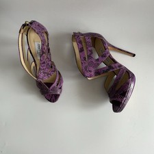 JIMMY CHOO SANDALI IN PITONE VIOLA
