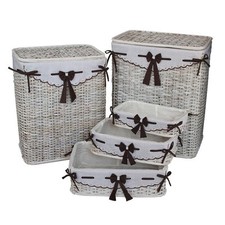 SET DI 5 CESTI PORTA BIANCHERIA TALIA IN RATTAN TORTORA