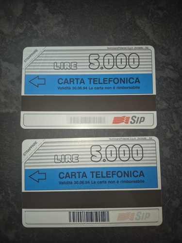 Coppia schede telefoniche - telefoniche, rare