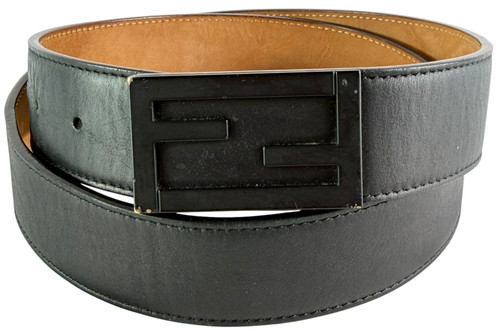 Fendi black leather front - leather, ff