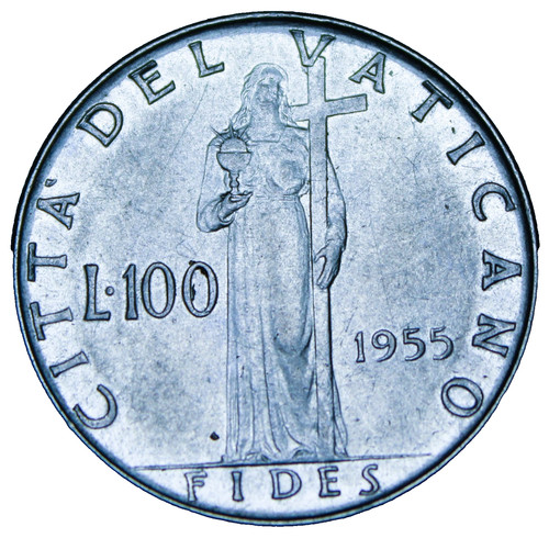 Vaticano 100 lire 1955 fide - lire,, 1955~fide