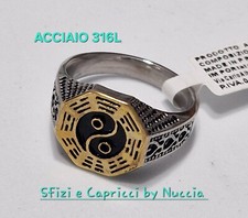 Anello yin yang acciaio - yang, in