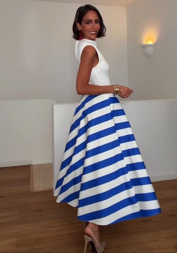 Zara gonna midi - midi, righe