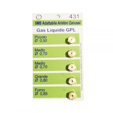 SERIE 5 UGELLI INIETTORI 6MB GAS LIQUIDO GPL PER CUCINE FORNELLI PIANO COTTURA