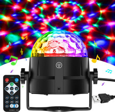 Luci Discoteca, 7 RGB Colori Musica Attivata Luce Discoteca Palla Con 4 M Cavo U