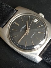 FULGOR automatico SWISS MADE ETA 2472 orologio vintage uomo 3ATU ACCIAIO 31,6MM 