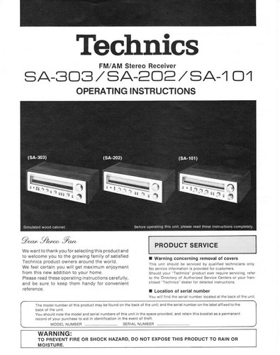 Technics 101 202 sa 303 - sa-101, sa-303