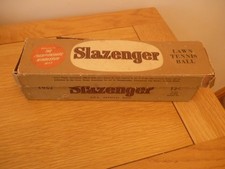 4 PALLINE DA TENNIS SLAZENGER BIANCHE VINTAGE IN SCATOLA WIMBLEDON 1952